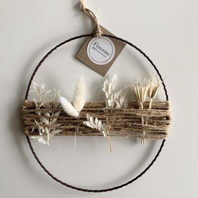 Dried Flower Wreath | Jute String Wreath | Flower Loop | White | 20cm