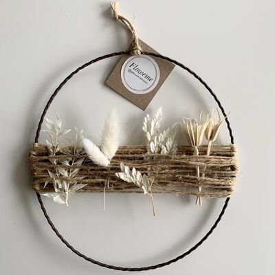 Dried Flower Wreath | Jute String Wreath | Flower Loop | White | 20cm