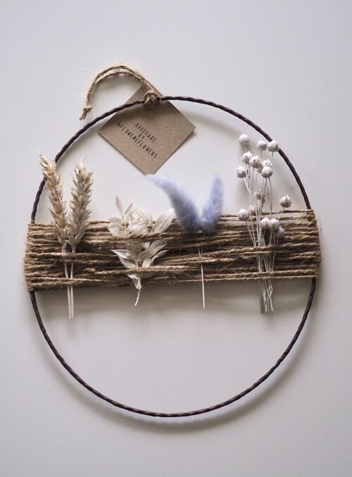 Dried Flower Wreath | Jute String Wreath | Flower Loop | Blue | 20cm