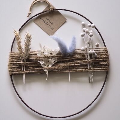 Dried Flower Wreath | Jute String Wreath | Flower Loop | Blue | 20cm