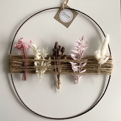 Dried Flower Wreath | Jute String Wreath | Flower Loop | Pink | 30cm