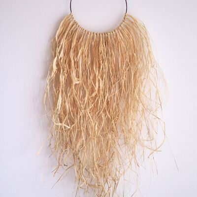 Boho Bast Kranz | Raffia-Wandbehang | 20 cm