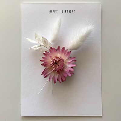 Carte de fleurs séchées | Carte d'anniversaire