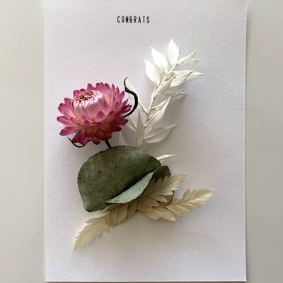 Carte de fleurs séchées | Carte de félicitations