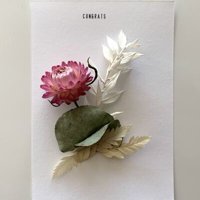 Carta di fiori secchi | Biglietto di congratulazioni