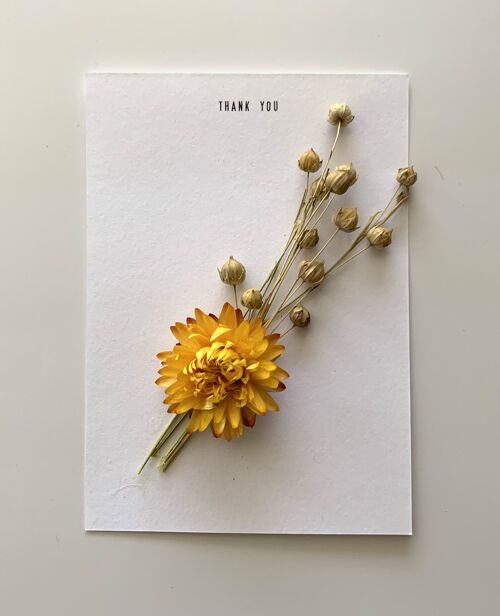 Dried flower card | Thank You Card