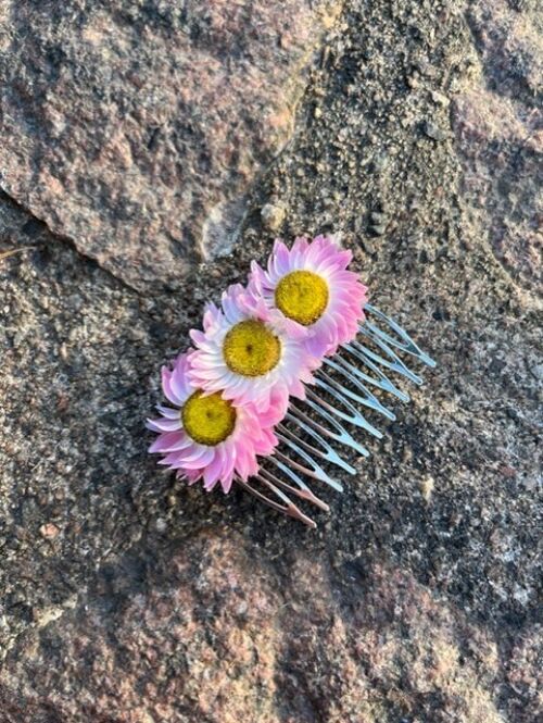 Dried Flower Haircomb | Floral Haircomb |  Hair Accessory | Pink