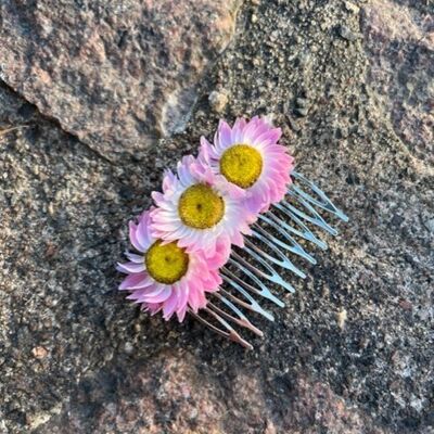 Dried Flower Haircomb | Floral Haircomb |  Hair Accessory | Pink