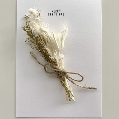 Getrocknete Blumen-Weihnachtskarte | Frohe Weihnachten 2