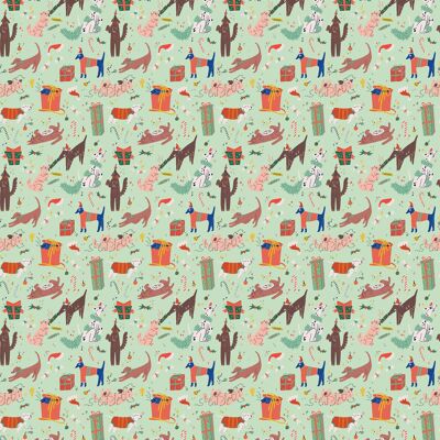 Christmas Dogs Wrapping Paper | Recyclable, Made in UK