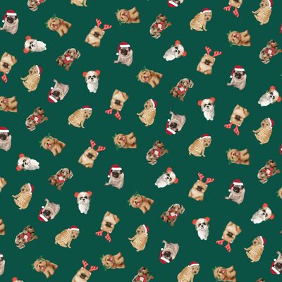 Christmas Pups Wrapping Paper | Recyclable, Made in UK