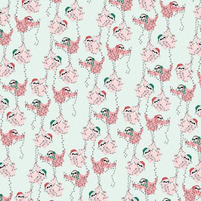 Xmas Sloths Wrapping Paper | Recyclable, Made in UK
