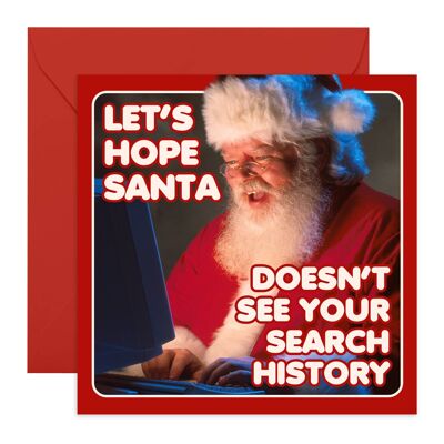 Esperemos que Santa no vea la tarjeta divertida de Navidad | Respetuoso del medio ambiente