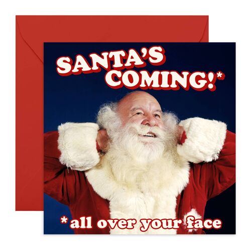 Santa's Coming Funny Christmas Card | Eco-Friendly, UK made