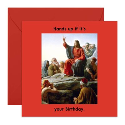 Hands Up If It's Your Birthday Xmas Card | Eco-Friendly
