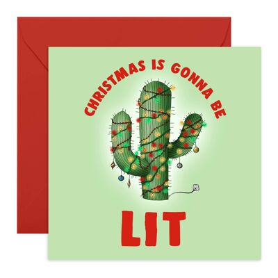 La Navidad va a ser Lit Tarjeta de <br> Celebra su boda! Respetuoso con el medio ambiente, fabricado en el Reino Unido.
