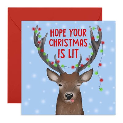 J'espère que votre carte de Noël est allumée | Respectueux de l'environnement, fabriqué au Royaume-Uni