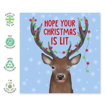 J'espère que votre carte de Noël est allumée | Respectueux de l'environnement, fabriqué au Royaume-Uni 2