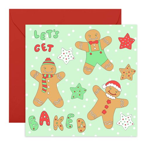 Let's Get Baked Cute Xmas Card | Eco-Friendly, Made in UK