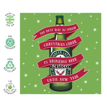 Carte drôle de bière de Noël | Respectueux de l'environnement, fabriqué au Royaume-Uni 2