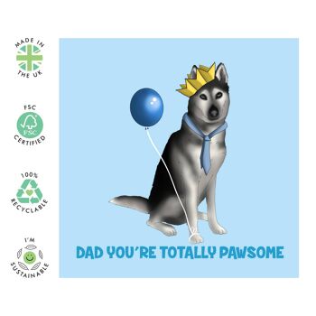 Papa tu es totalement Pawsome Card | Respectueux de l'environnement, fabriqué au Royaume-Uni 2