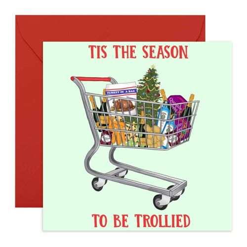 Tis The Season To Be Trollied Card | Eco-Friendly, UK made