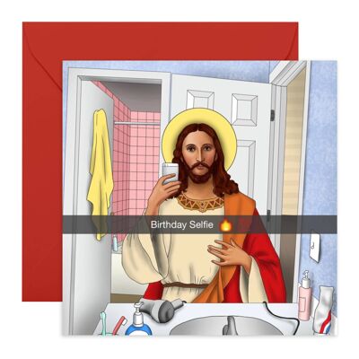 Cartolina di Natale Gesù Selfie | Ecologico, prodotto nel Regno Unito