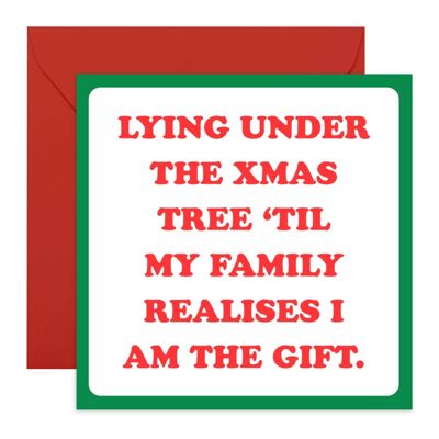 Soy la tarjeta de Navidad del regalo | Respetuoso con el medio ambiente, fabricado en el Reino Unido.