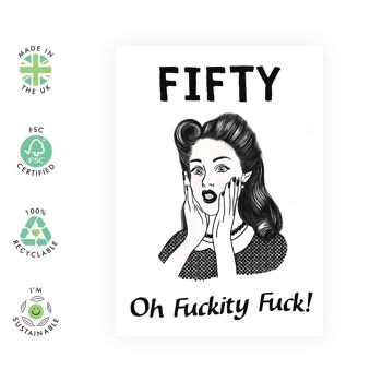 Cinquante Oh Fuckity Fuck Card | Respectueux de l'environnement, fabriqué au Royaume-Uni 2