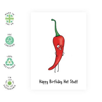 Carte de joyeux anniversaire Hot Stuff | Respectueux de l'environnement, fabriqué au Royaume-Uni 2