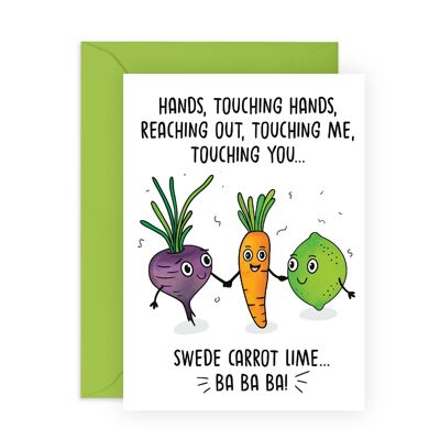 Swede Carrot Lime Cute Card | Eco-Friendly, Made in UK