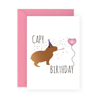 Biglietto carino di compleanno Capy | Ecologico, prodotto nel Regno Unito