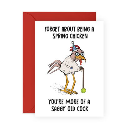 Saggy Old Cock Funny Birthday Card | Eco-Friendly, UK made