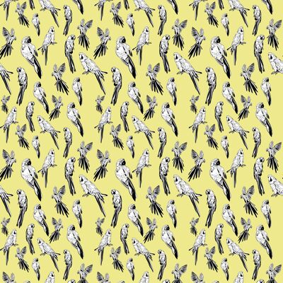 Yellow Parrots Wrapping Paper | Recyclable, Made in UK