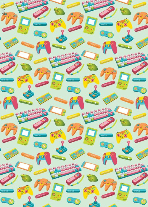 Colorful Gamer Wrapping Paper | Recyclable, Made in UK