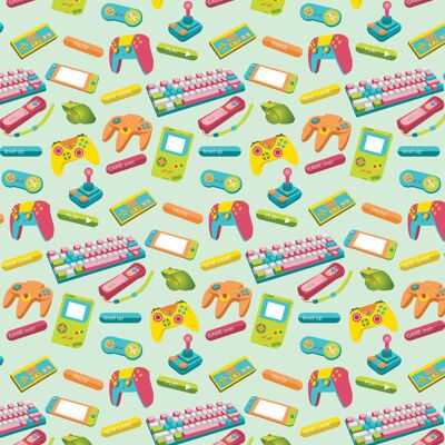 Colorful Gamer Wrapping Paper | Recyclable, Made in UK