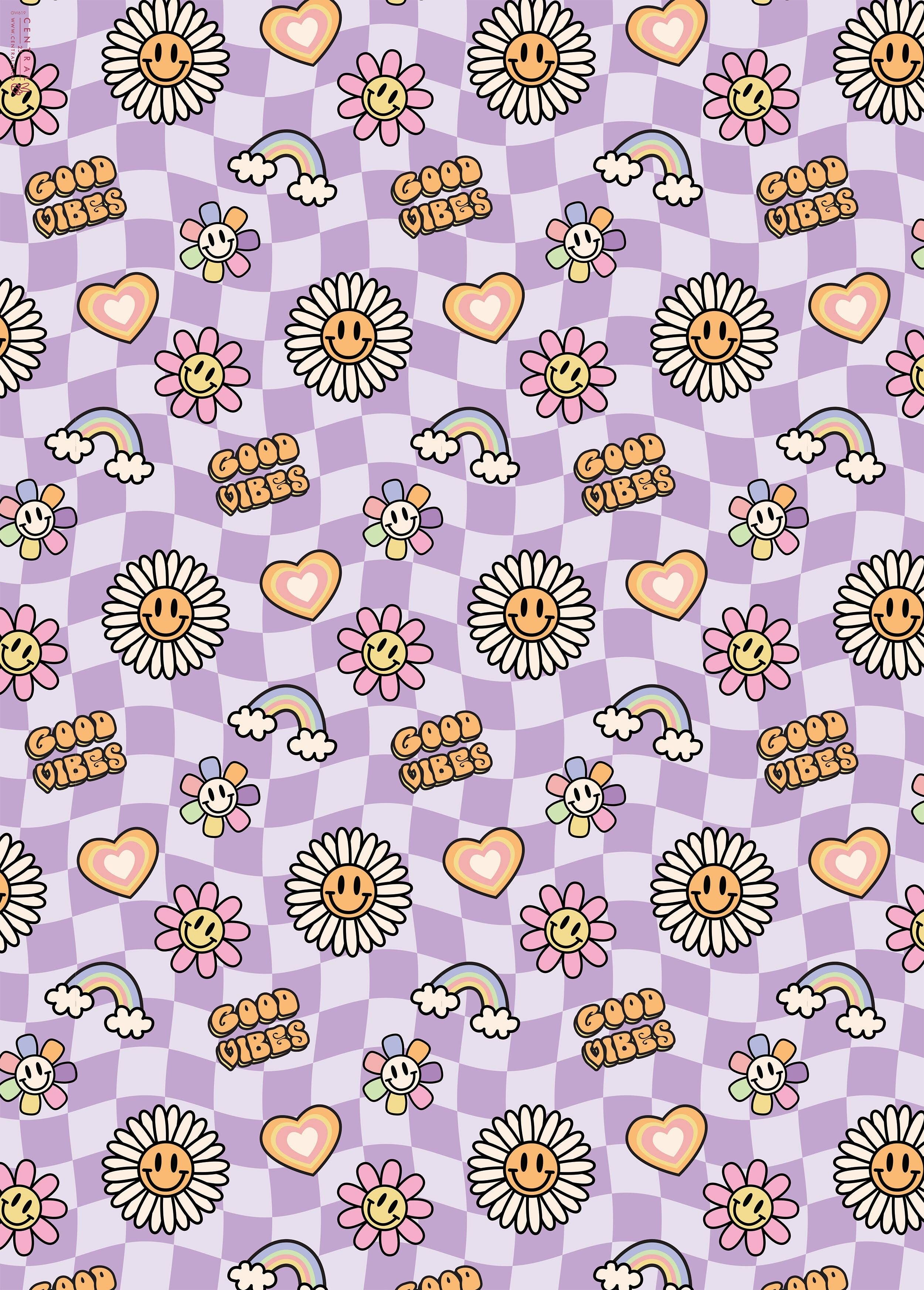 Good Vibes Geschenkpapier | Recycelbar, hergestellt in Großbritannien