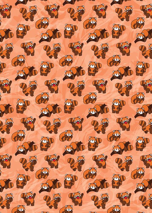 Cute Red Panda Wrapping Paper | Recyclable, Made in UK