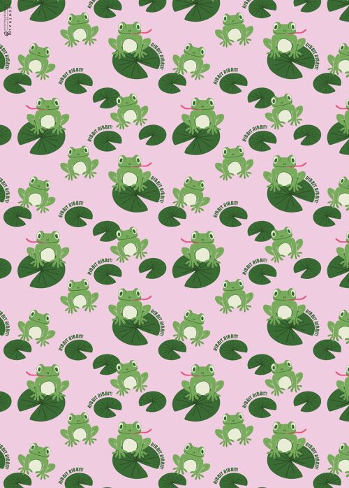 Frog & Lillies Wrapping Paper | Recyclable, Made in UK