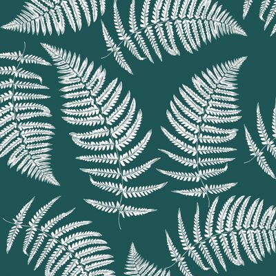 Green Fern Leaves Wrapping Paper | Recyclable, Made in UK