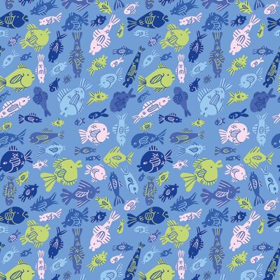 Fishes Graphic Wrapping Paper | Recyclable, Made in UK
