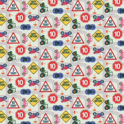 10th Birthday Road Wrapping Paper | Recyclable, Made in UK