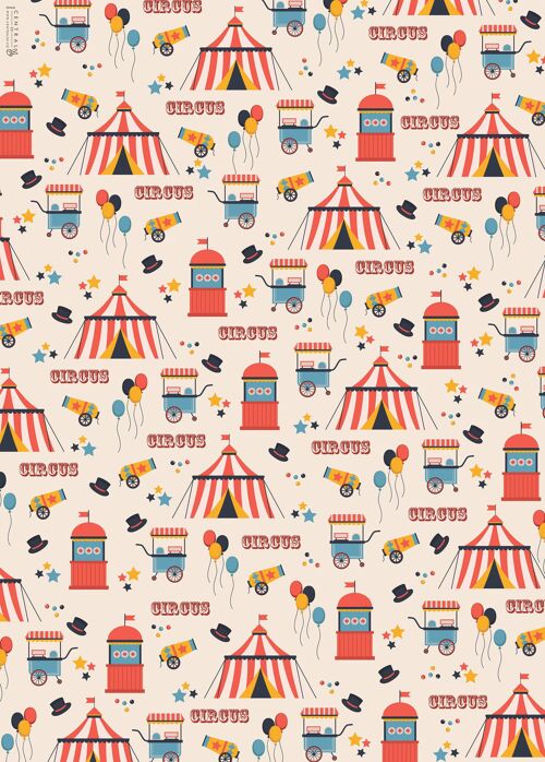 Circus Wrapping Paper | Recyclable, Made in UK