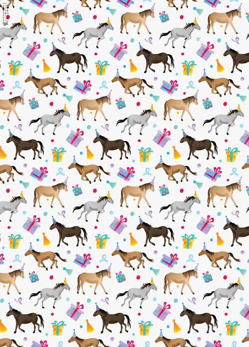 Birthday Pony Wrapping Paper | Recyclable, Made in UK