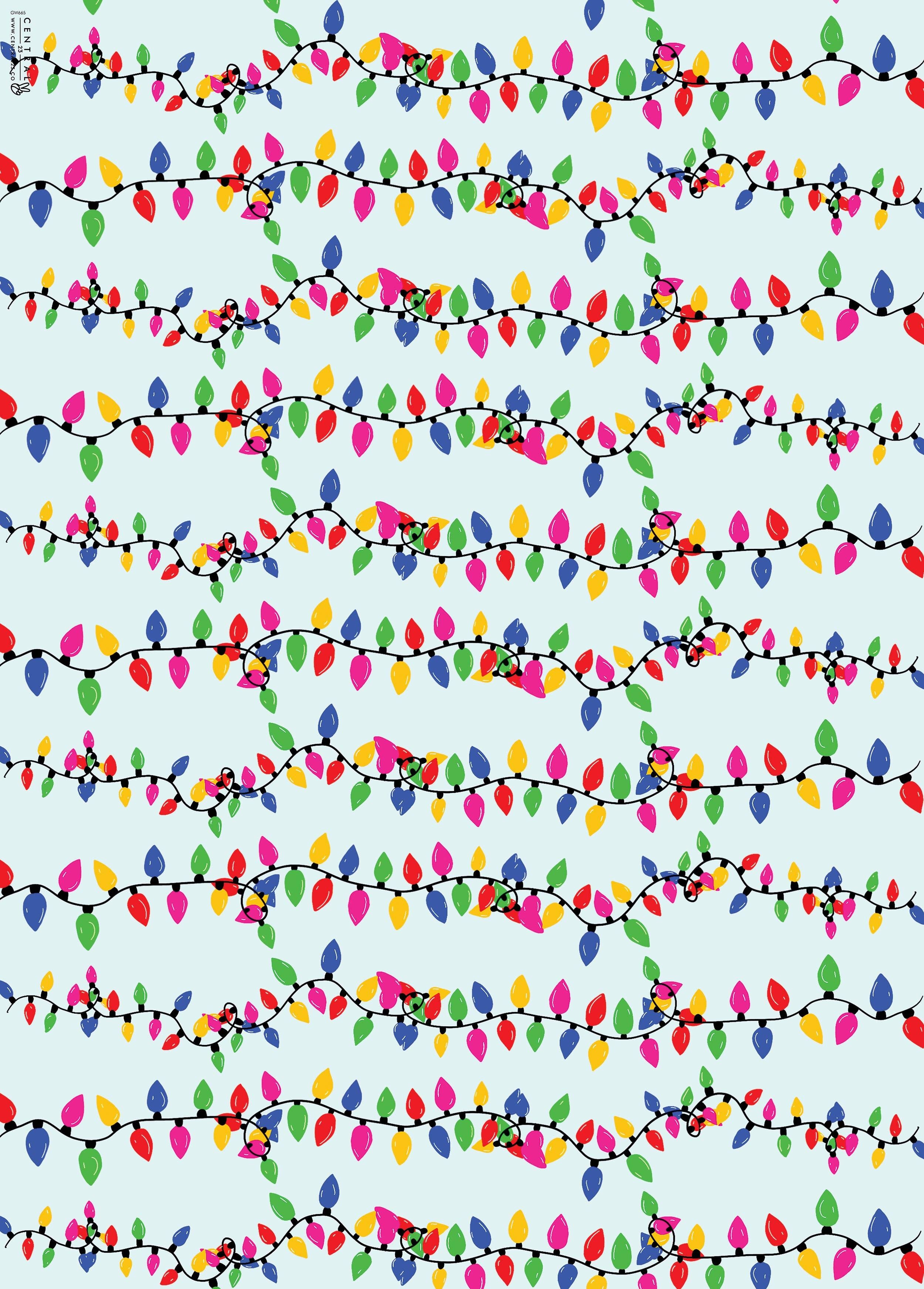 Natale String Lights Carta da regalo | Riciclabile, prodotto nel Regno Unito