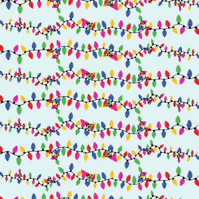 Xmas String Lights Wrapping Paper | Recyclable, Made in UK