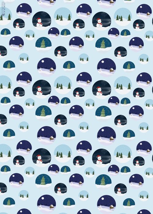 Festive Scenes Wrapping Paper | Recyclable, Made in UK