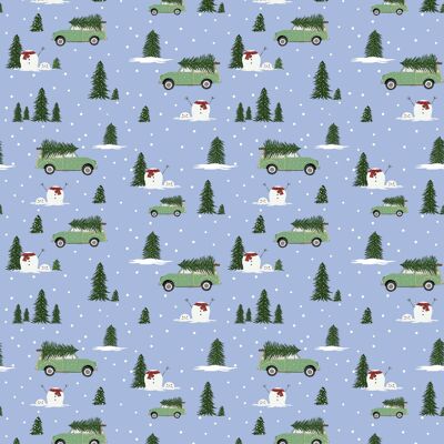 Morris Minor Snow Wrapping Paper | Recyclable, Made in UK