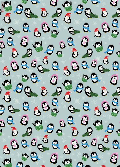 Fun Penguins Wrapping Paper | Recyclable, Made in UK