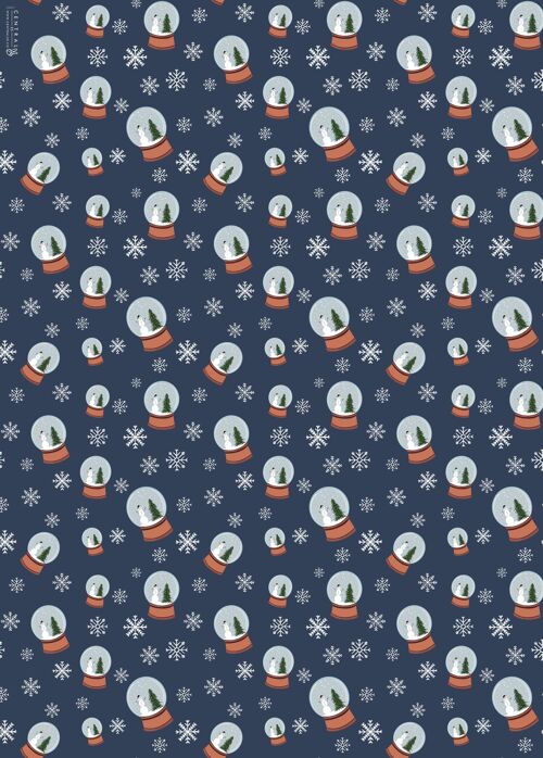 Snowglobe Wrapping Paper | Recyclable, Made in UK